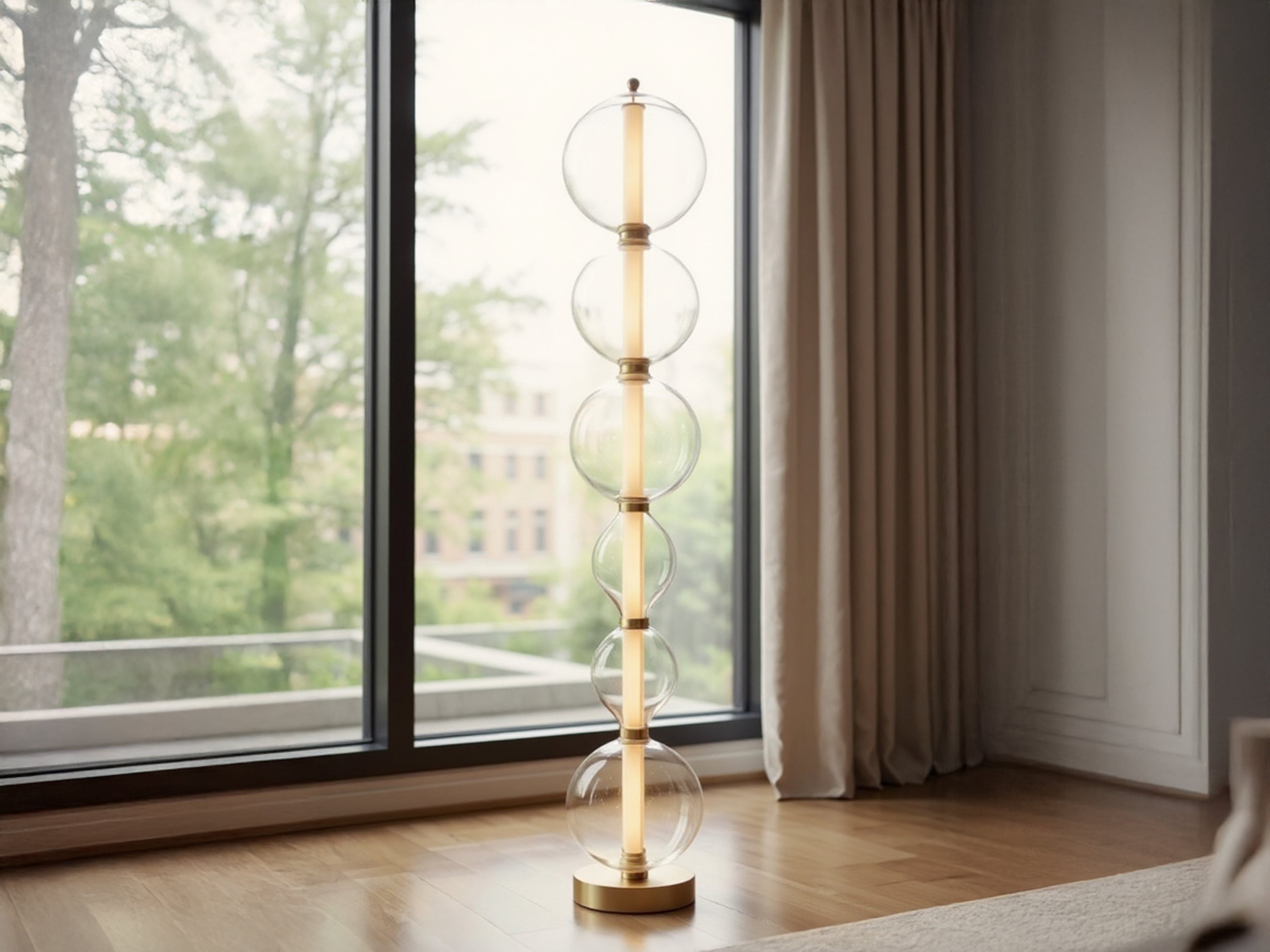 Customizable Handmade Glass Globe Floor Lamp